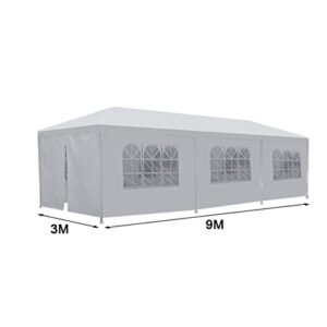 F2C 10 x30 Outdoor Gazebo White Canopy with sidewalls Party Wedding Tent Cater Events Pavilion Beach BBQ Event(10'X30')