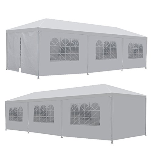 F2C 10 x30 Outdoor Gazebo White Canopy with sidewalls Party Wedding Tent Cater Events Pavilion Beach BBQ Event(10'X30')