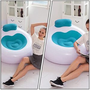 balacoo Lazy Sofa Floating Recliner Inflatable Lounge Air Sofa Heart Shape Inflatable Couch for Summer Beach Floaty Toys Blue Camping Sofa