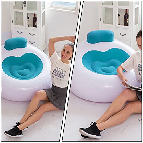 balacoo Lazy Sofa Floating Recliner Inflatable Lounge Air Sofa Heart Shape Inflatable Couch for Summer Beach Floaty Toys Blue Camping Sofa