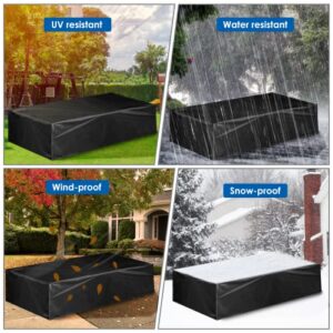 ANKIBER Patio Furniture Set Covers Waterproof , 600D Outdoor Rectangular Anti-UV Sofa Loveseat Couch Covers, Black Heavy Duty Chair Table Protection Covers (108"X82"X28")