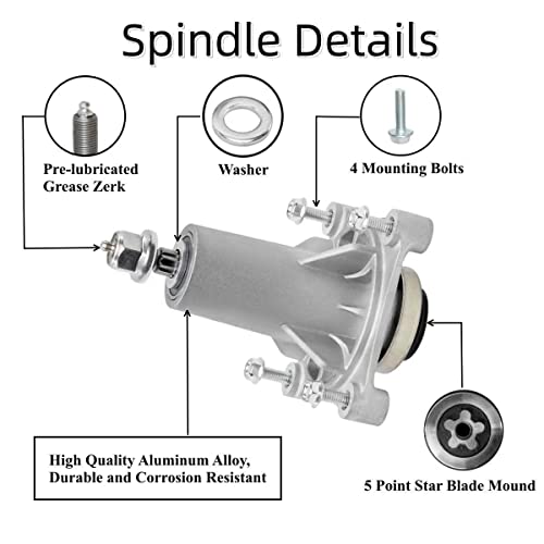 TENGMUJX 2 Pack Lawn Mower Spindle Assembly Fit for Husqvarna 532187282/AYP 187292 192870/ Ariens 21546238 21546299