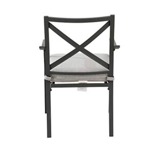 Amazon Brand - Ravenna Home Archer Steel-Framed Outdoor Patio Dining Chairs, Set of 2, 35"H, Gray