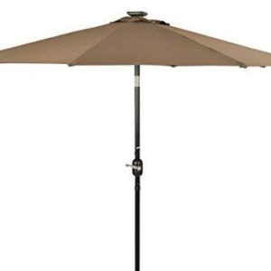 Trademark Innovations 7' Solar LED Patio Umbrella (Tan)