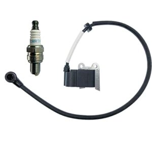 hepeng new ignition coil module with spark plug compatible with husqvarna 502846401 cmr7h fits 150bt 350bt 350bf backpack blowers, only replace 511492901 ac7r
