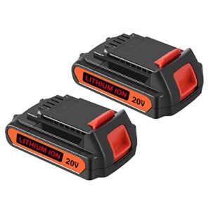 touyeet 2 pack 3500mah lbxr20 20v lithium battery compatible with black and decker 20v lithium battery black+decker 20v max powerconnect cordless tools and outdoor equipment
