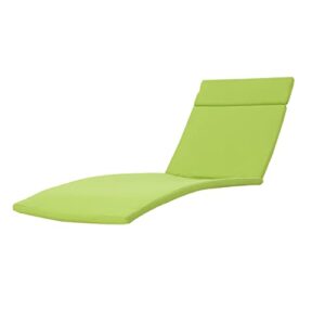 christopher knight home salem outdoor water resistant chaise lounge cushion, green