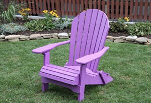 bright purple-poly lumber folding adirondack chair with rolled seating heavy duty everlasting lifetime polytuf hdpe – made in usa – amish crafted
