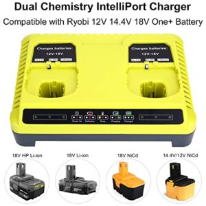 Biswaye P117S Dual Chemistry Fast Charger Compatible with Ryobi 12V-18V ONE+ Battery Lithium NiCad NiMh P102 P190 P189 P108 P105 P103 P107 PBP004 PBP005 PBP003 PBP002