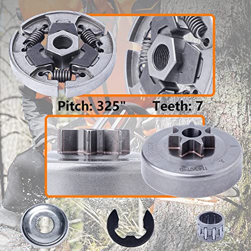 Mtanlo .325 Spur Sprocket Cover Clutch Drum Kit For Stihl MS261 MS261C MS271 MS271C MS291 MS291C Chainsaw Replace # 1121 160 2051, 1141 640 2001