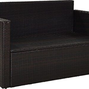 Crosley Furniture KO70092BR-SA Palm Harbor Outdoor Wicker Loveseat, Brown with Sand Cushions