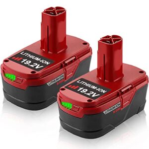 vanttech 2pack upgraded c3 19.2v 6.0ah lithium battery replace for craftsman 19.2 volt battery diehard c3 xcp 3130211004 130279005 11375 11045 1323903 315.115410 315.11485 315.pp2011 cordless battery