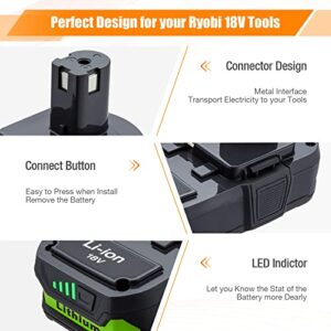 LORDONE 2Pack 3000mAh P108 Battery Compatible with Ryobi 18V Lithium Battery ONE+ P102 P103 P104 P105 P107 P108 P109 P190 P191 P122 Cordless Tool Battery