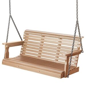vaneventi porch swing, outdoor poly lumber swing, fade-resistant patio swing, 600lbs duty rating, 304 ss chains, all-weather garden swing for enjoying and relaxing