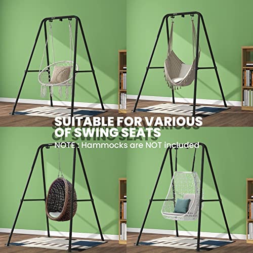 Taleco Gear Swing Stand, Hammock Chair Stand Max Load 330lbs, Heavy Duty Hammock Stand,Outdoor or Indoor Hanging Chair Stand only,Hammock Chair not Include(Black)