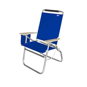 copa big tycoon 4 position lightweight and portable folding aluminum beach lounge chair, blue