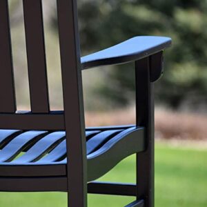 World's Finest Rocker Outdoor Rocking Chair - Wood Painted Glossy Black, Cushion Available