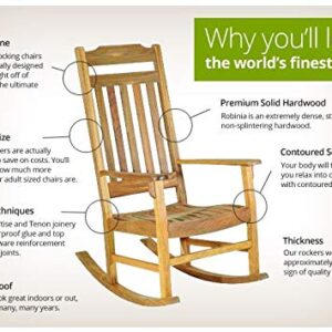 World's Finest Rocker Outdoor Rocking Chair - Wood Painted Glossy Black, Cushion Available