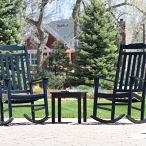 World's Finest Rocker Outdoor Rocking Chair - Wood Painted Glossy Black, Cushion Available