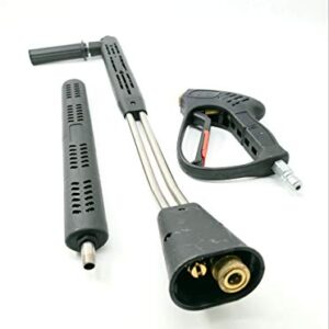 Dual Wand and Gun 40" Stainless Steel Vented 5000 PSI Dual Lance Molded Grip for Power Pressure Washer