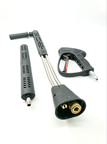 Dual Wand and Gun 40" Stainless Steel Vented 5000 PSI Dual Lance Molded Grip for Power Pressure Washer