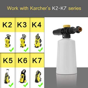 FUNTECK Foam Cannon for Karcher K Series, Adjustable Snow Cannon Foam Lance kit, Compatible with Karcher’s K2/K3/K4/K5/K6/K7 Pressure Washer