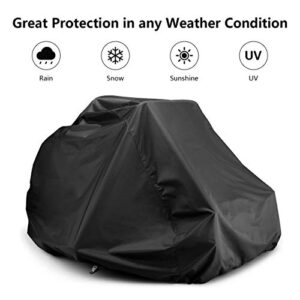 Zero-Turn Mower Cover, Universal Fit Heavy Duty 600D Polyester Oxford, Weatherpoof UV Protection with Windproof Buckle, Drawstring & Cover Storage Bag, Tractor Cover Up to 60" Lawn Mower Decks