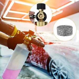 4 Pieces 1.1 mm Foam Cannon Orifice Nozzle and 10 Pieces Foam Maker, High Replacement Thread Nozzle 3000 PSI for Snow Foam Lance Supplies (Gold)