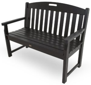 trex outdoor furniture txb48cb 48-inch yacht club bench, charcoal black