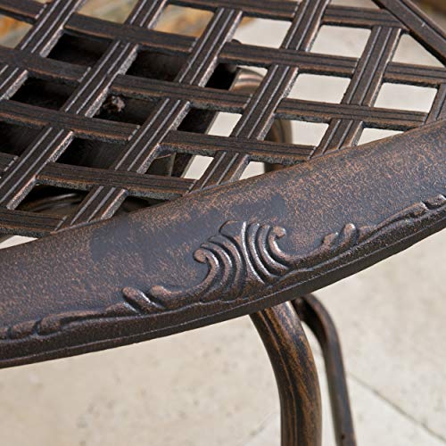 Christopher Knight Home Avon Outdoor Cast Aluminum Bar Stools, 2-Pcs Set, Shiny Copper