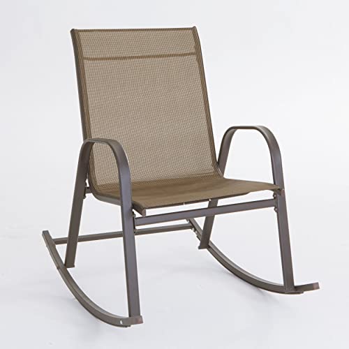 BrylaneHome Extra-Wide 350 Lbs. Capacity Rocker Rocking Chair, Dark Bronze