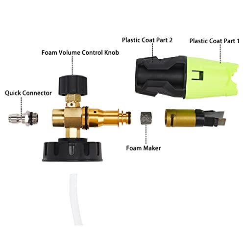 RIDGE WASHER Pressure Washer Gun with Foam Cannon Snow Foam Lance, Foam Gun Kit with 1/4 Inch Quick Connector, 1 Liter, Power Washer Foam Blaster with Car Wash Mitt