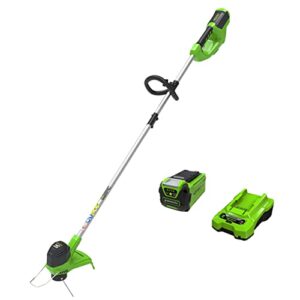 greenworks 40v 12″ cordless string trimmer, 2.0ah battery and charger included