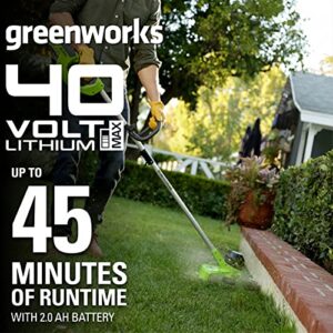 Greenworks 40V 12" Cordless String Trimmer, 2.0Ah Battery and Charger Included