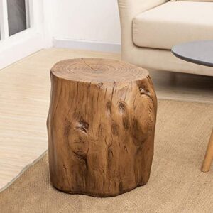 Ball & Cast Concrete Stool End Table, 16.5"H, Brown