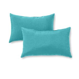 greendale home fashions outdoor rectangle throw pillow (set of 2), 2 count (pack of 1), arctic