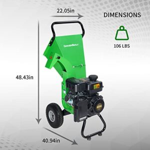 GARDENBEAUT S3 Wood Chipper Shredder, 7 HP 212cc Gasoline Engine, 3" Max Wood Diameter, 1-Year Warranty After Product Registration