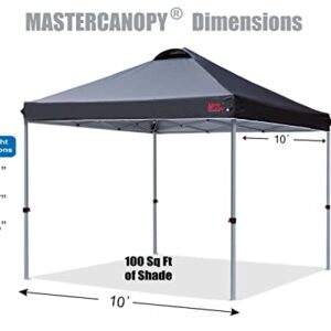 MASTERCANOPY Durable Ez Pop-up Canopy Tent with Roller Bag (10x10, Black)