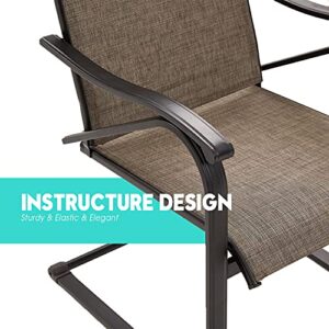 VICLLAX Spring Motion Patio Chair High Back Mesh Sling Outdoor Dining Chairs Set of 6