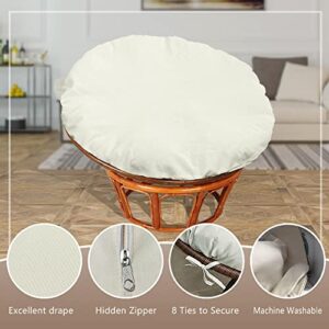 Papasan Cushion Cover Only,Water Resistant Papasan Chair Cushion Slipcover for Outdoor lndoor,Skin-Friendly Soft Machine Washable Unfading Zippered Cover for Round Egg Chair Cushion（Khaki 55in）