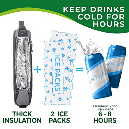 Falcona Wild Golf Cooler Bag Plus 2 Ice Packs - Keeps Drinks Cold for Hours - Holds 6 Beer Cans or 2 Wine Bottles - Fits Discreetly in Golf Bags - Insulated Beer Sleeve and Cooler