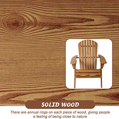 Adirondack Chair Patio Chairs Lawn Chair Folding Adirondack Chair Outdoor Chairs Patio Seating Fire Pit Chairs Wood Chairs for Adults Yard Garden w/Natural Finish