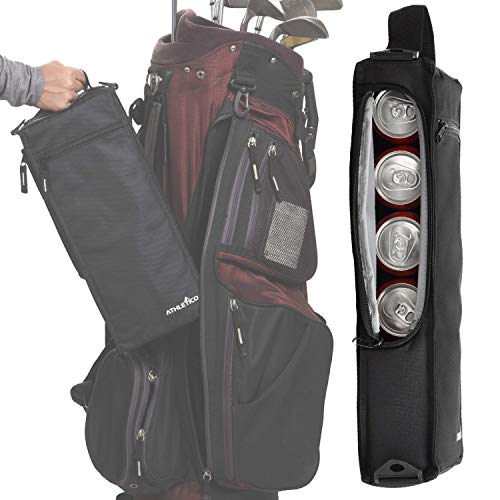Athletico Golf Cooler Bag - Soft Sided Insulated Cooler Holds a 6 Pack of Cans or Two Wine Bottles (Black)