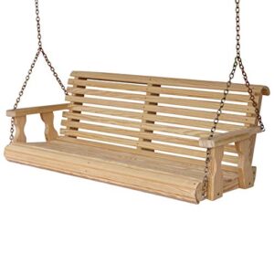 amish casual heavy duty 800 lb roll back 4ft. treated porch swing