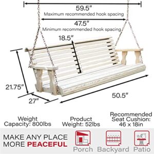 Amish Casual Heavy Duty 800 Lb Roll Back 4ft. Treated Porch Swing