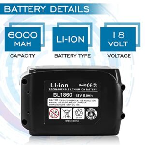 2Pack 5.0Ah Lithium-ion BL1850B Replacement for Makita 18V Battery Compatible with Makita 18 Volt Battery LXT BL1815 BL1830 BL1830B BL1835 BL1840 BL1850 BL1860 BL1860B