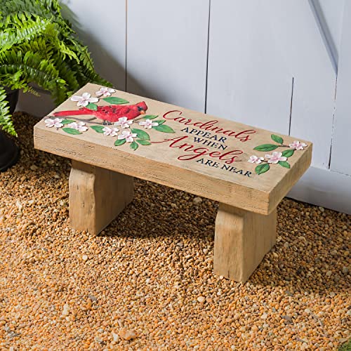 Cardinals Appear Memorial Outdoor Garden Bench | Birds and Flowers | Furniture for Patio Porch Lawn Park Deck Gravesite | Loss of Loved One | Pet Dog Cat