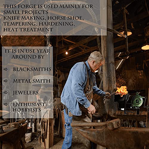 Simond Store Blacksmithing Coal Forge Furnace with Hand Blower for Knife Making Forging Farriers Tools and Equipment – Vintage Style Coal Forge with Pedal Type Handle…
