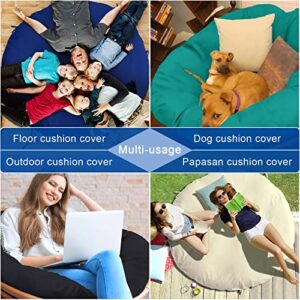 HILUHIDI Papasan Cushion Cover Only, Water-Resistant Papasan Chair Cushion Cover, Easy-to-Clean Papasan Chair Covers with Zipper in Indoor and Outdoor(Black) (D)