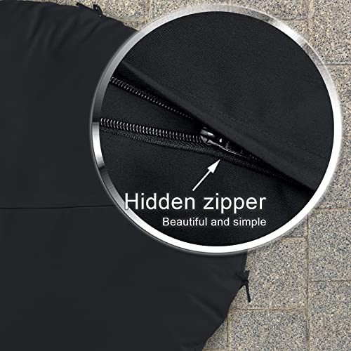 HILUHIDI Papasan Cushion Cover Only, Water-Resistant Papasan Chair Cushion Cover, Easy-to-Clean Papasan Chair Covers with Zipper in Indoor and Outdoor(Black) (D)